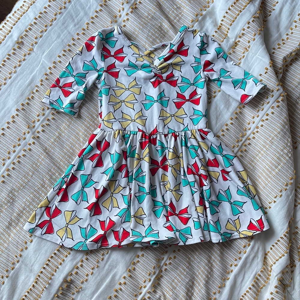 Dot Dot Smile - Colorful Bow Patterned Baby Dress